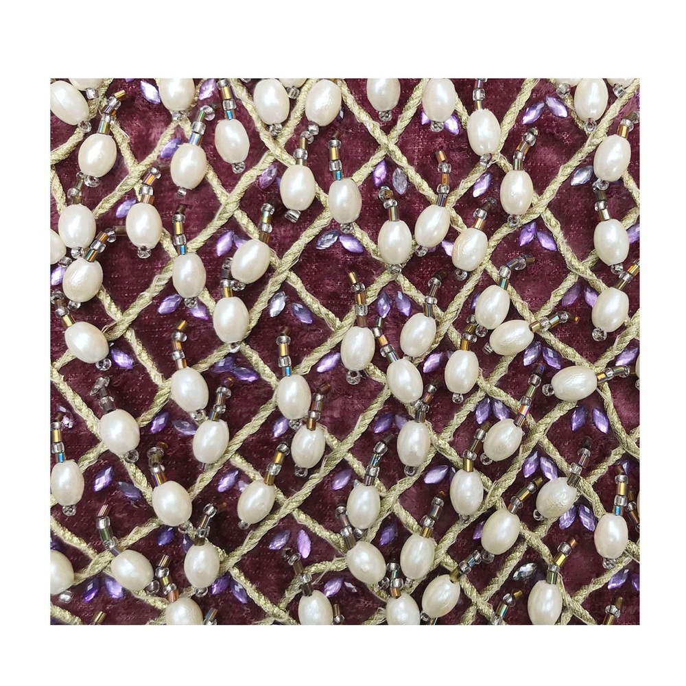 Anthropologie PEARL-SWEPT VELVET POUCH Bag Purse Clutch - Picture 6 of 6